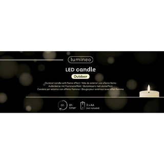 LED Kaars Buiten Beton Lichtroze - Ø8,5x14 cm - afbeelding 4