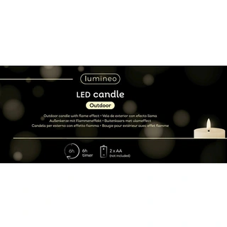 LED Kaars Buiten Beton Donkerroze - Ø8,5x16,5 cm - afbeelding 3