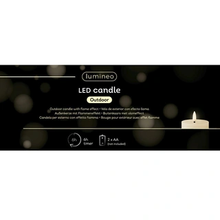 LED Kaars Buiten Beton Groen - Ø8,5x16,5 cm - afbeelding 3