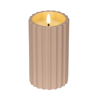 LED Kaars Buiten Beton Lichtroze - Ø8,5x16,5 cm - afbeelding 1