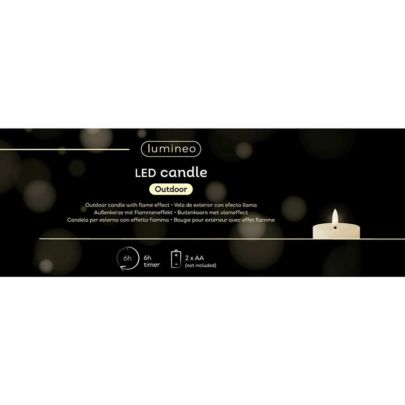 LED Kaars Buiten Beton Lichtroze - Ø8,5x16,5 cm - afbeelding 4