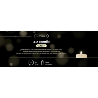 LED Kaars Buiten Beton Lichtroze - Ø8,5x16,5 cm - afbeelding 4