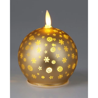 LED Kaars Kerstbal 10 cm - Goud