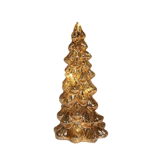 LED Kerstboompje Glas Ø10x20 cm - Goud - afbeelding 1