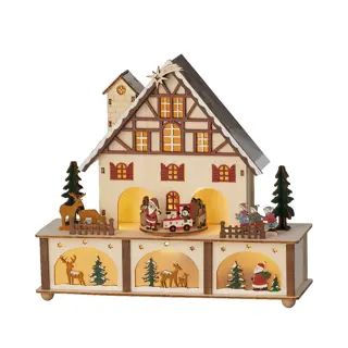 LED Huis Hout - 10x27x24,3 cm - afbeelding 1