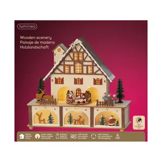 LED Huis Hout - 10x27x24,3 cm - afbeelding 2