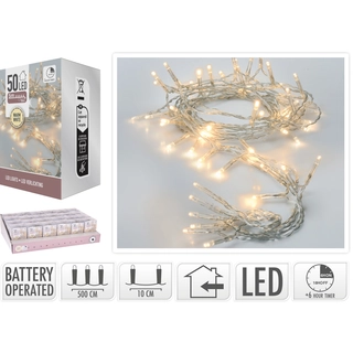 LED Kerstverlichting Warm Wit met Timer - 5 m