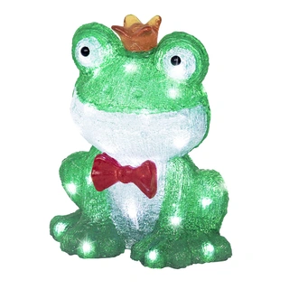 LED Kikker met Kroon Acryl - 28 cm - afbeelding 1