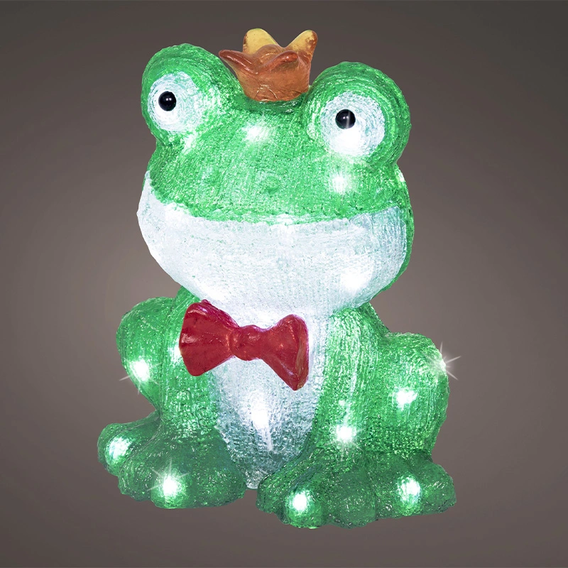 LED Kikker met Kroon Acryl - 28 cm - afbeelding 2