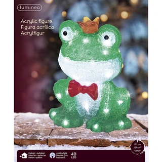 LED Kikker met Kroon Acryl - 28 cm - afbeelding 3