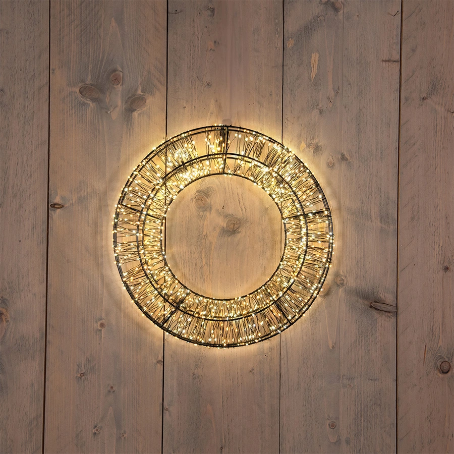 LED Krans Metaal Duo Flash - Ø36 cm - afbeelding 1