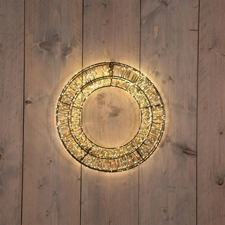 LED Krans Metaal Duo Flash - Ø36 cm - afbeelding 1