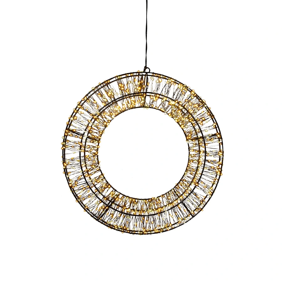 LED Krans Metaal Duo Flash - Ø36 cm - afbeelding 2