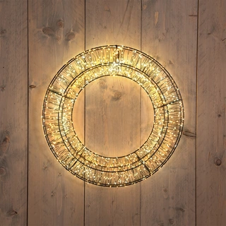 LED Krans Metaal Duo Flash - Ø48 cm - afbeelding 1
