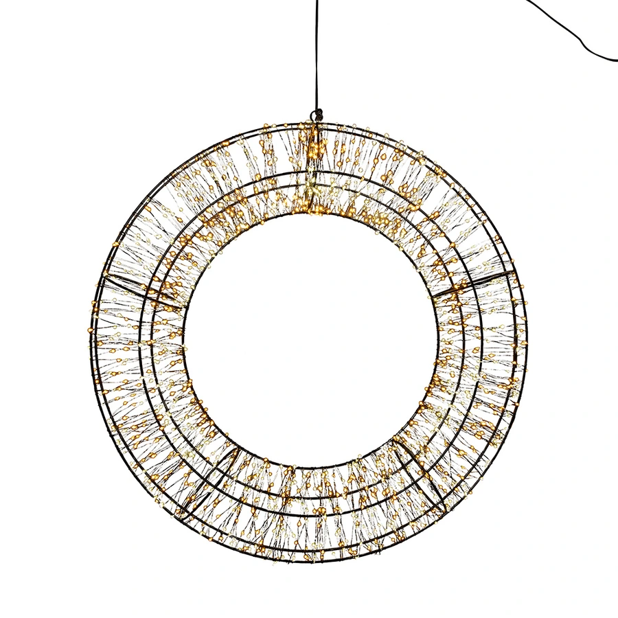 LED Krans Metaal Duo Flash - Ø48 cm - afbeelding 2