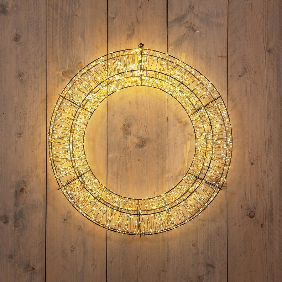 LED Krans Metaal Duo Flash - Ø58 cm - afbeelding 1