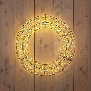 LED Krans Metaal Duo Flash - Ø58 cm - afbeelding 1