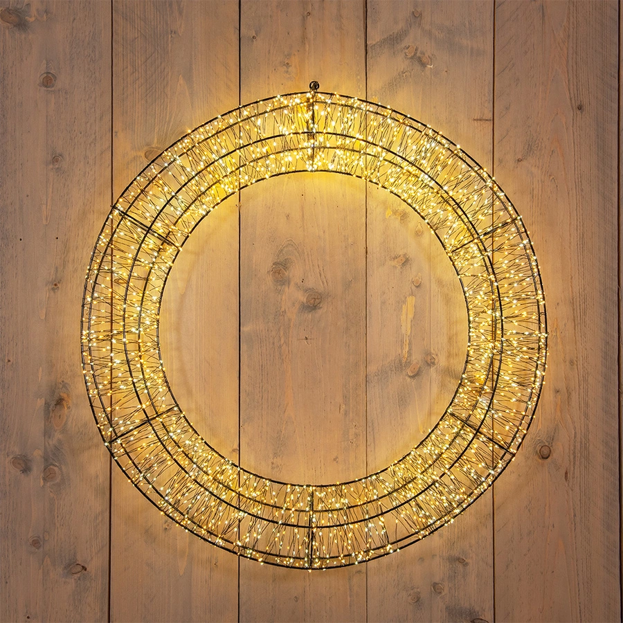 LED Krans Metaal Duo Flash - Ø70 cm - afbeelding 1