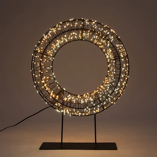 LED Krans op Voet Metaal Duo Flash - Ø28 cm