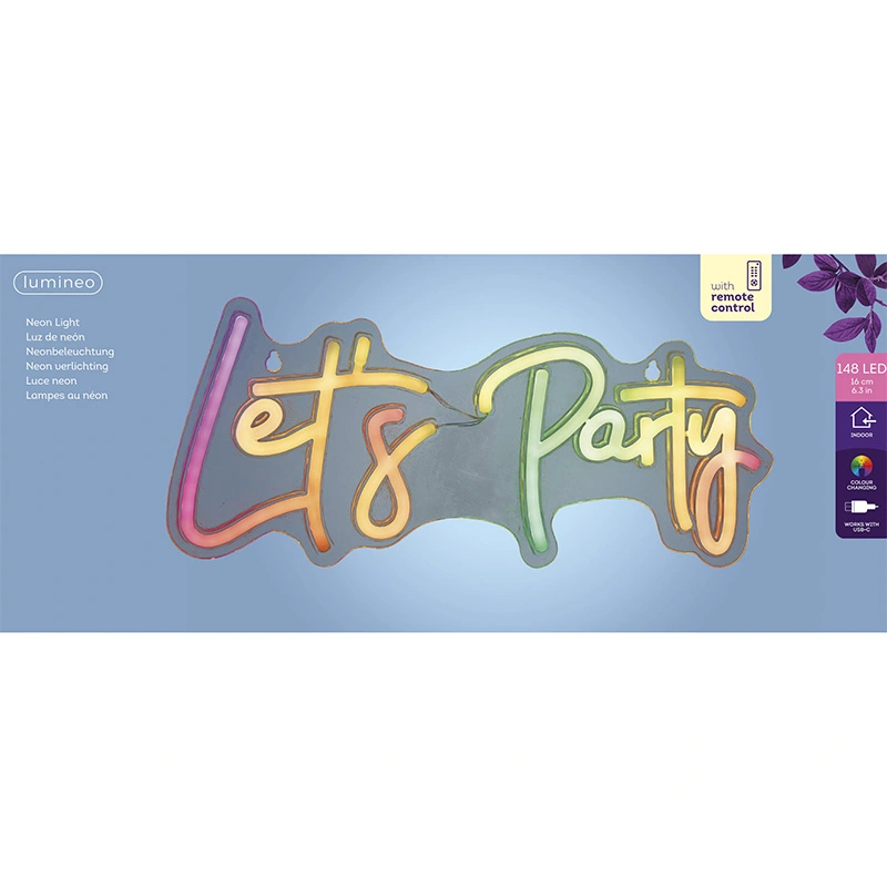 Neon LED Let's party - afbeelding 2