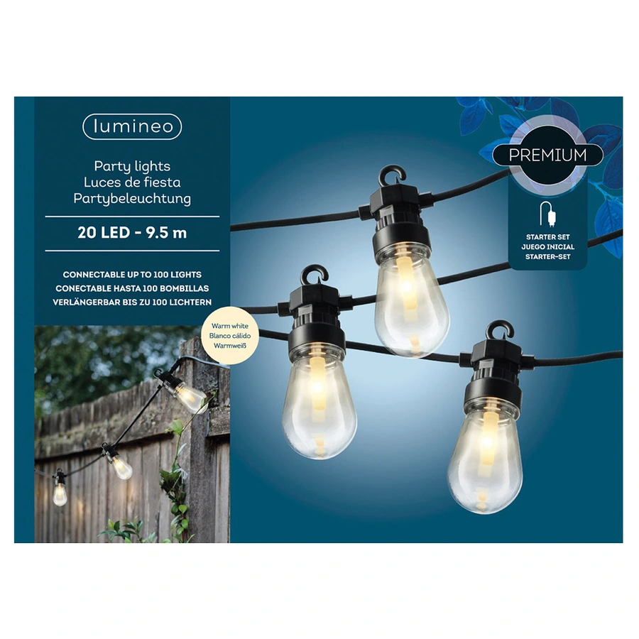 LED Partylight 20 Bulbs Steady - 950 cm - afbeelding 5