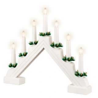 Raamdecoratie LED Kaarsenbrug Wit - 39,5x32 cm - afbeelding 1