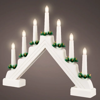 Raamdecoratie LED Kaarsenbrug Wit - 39,5x32 cm - afbeelding 2