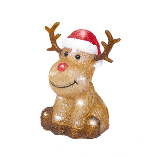 LED Rendier Zittend Acryl - 20 cm - afbeelding 1