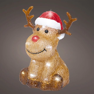 LED Rendier Zittend Acryl - 20 cm - afbeelding 2