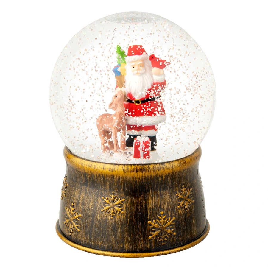 LED Sneeuwbol met Kerstman - Ø13x17,5 cm - afbeelding 1