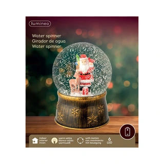 LED Sneeuwbol met Kerstman - Ø13x17,5 cm - afbeelding 3