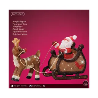 LED Kerstman Slee Acryl - 47 cm - afbeelding 3