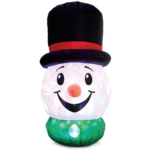 LED Sneeuwmanhoofd Discolicht Polyester - 105 cm