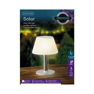 LED Solar Tafellamp Wit - 20x27,8 cm - afbeelding 5