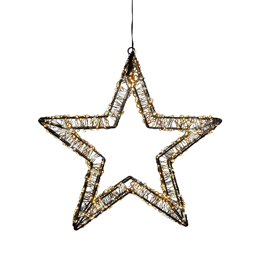 LED Ster 3D Metaal Duo Flash - 36 cm - afbeelding 2