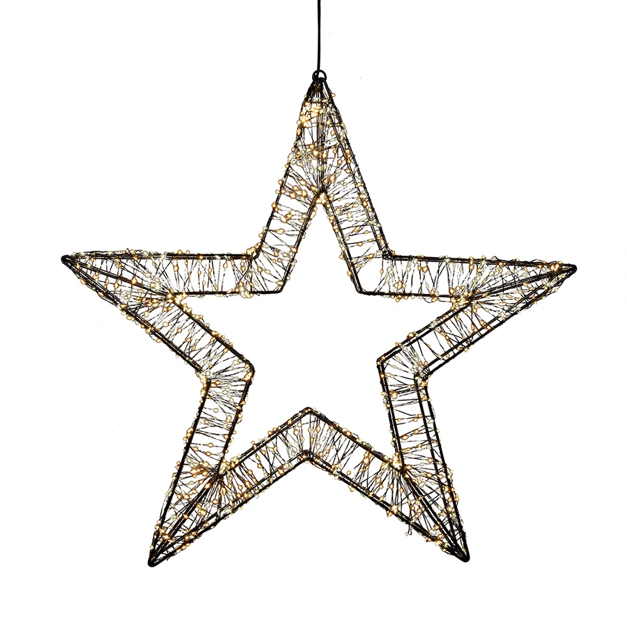 LED Ster 3D Metaal Duo Flash - 56 cm - afbeelding 2