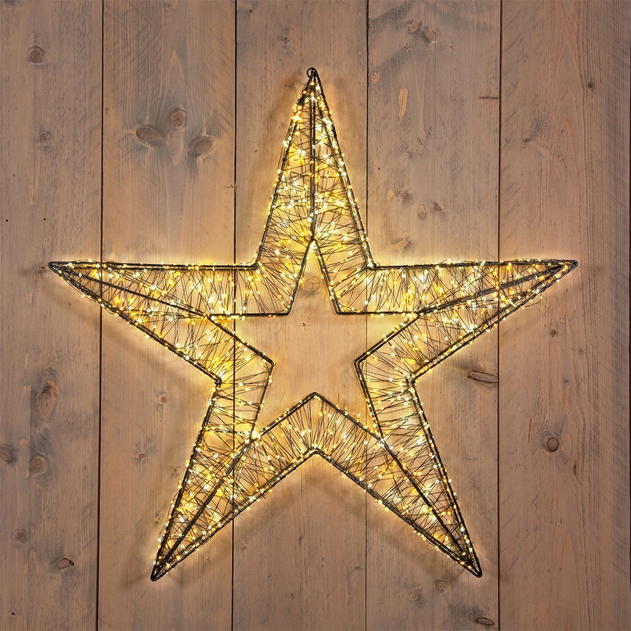 LED Ster 3D Metaal Duo Flash - 76 cm - afbeelding 1
