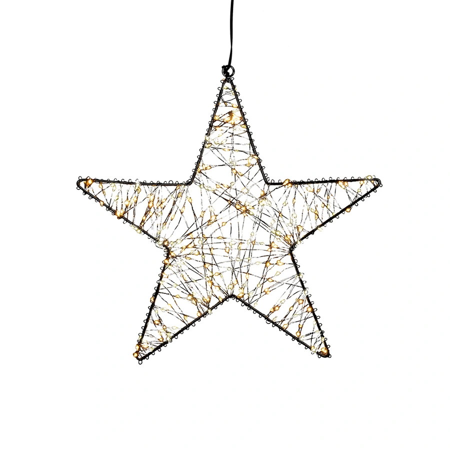 LED Ster Metaal Duo Flash - 26 cm - afbeelding 2