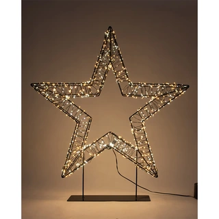 LED Ster op Voet Metaal Duo Flash - 56 cm