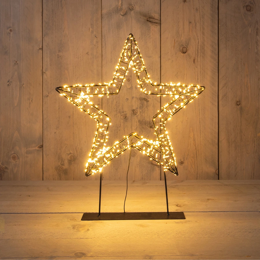 LED Ster op Voet Metaal Flash - 36 cm
