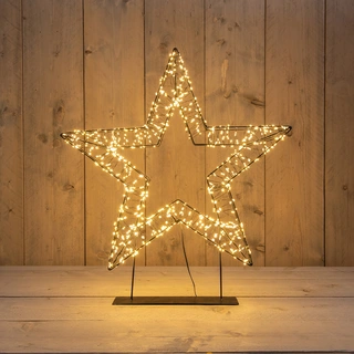 LED Ster op Voet Metaal Flash - 56 cm