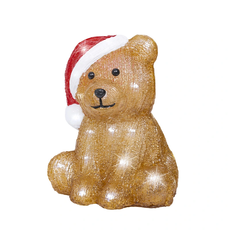 LED Teddybeer Zittend Acryl - 18 cm - afbeelding 1