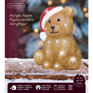 LED Teddybeer Zittend Acryl - 18 cm - afbeelding 3
