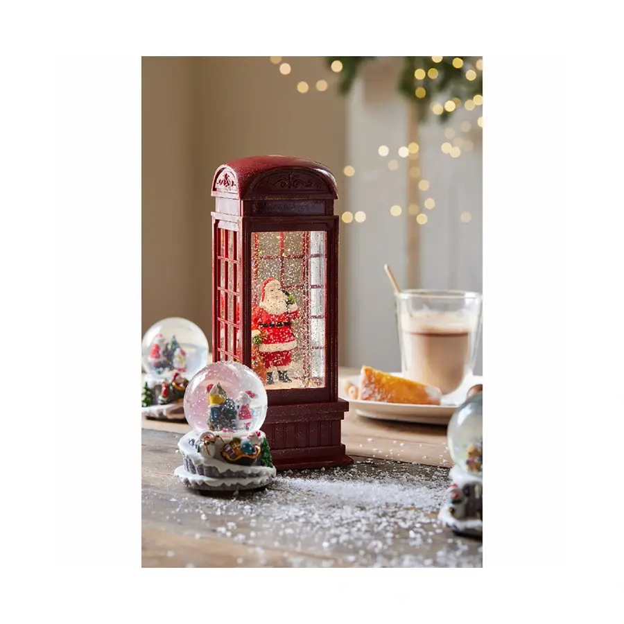 LED Telefooncel Kerstman Scenery - 11x11x25 cm - afbeelding 2
