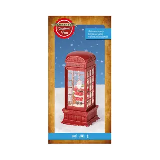 LED Telefooncel Kerstman Scenery - 11x11x25 cm - afbeelding 3