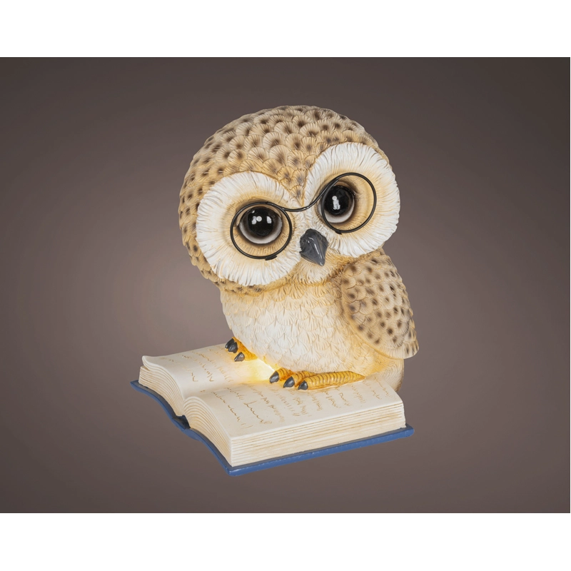 LED Uilenfiguur Bruin - 18 cm - afbeelding 1