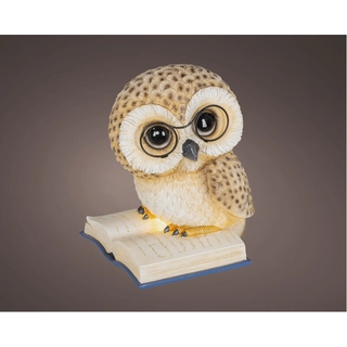 LED Uilenfiguur Bruin - 18 cm