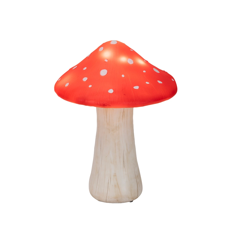 LED Verlichte Paddenstoel Rood/Wit - 27,5 cm - afbeelding 3