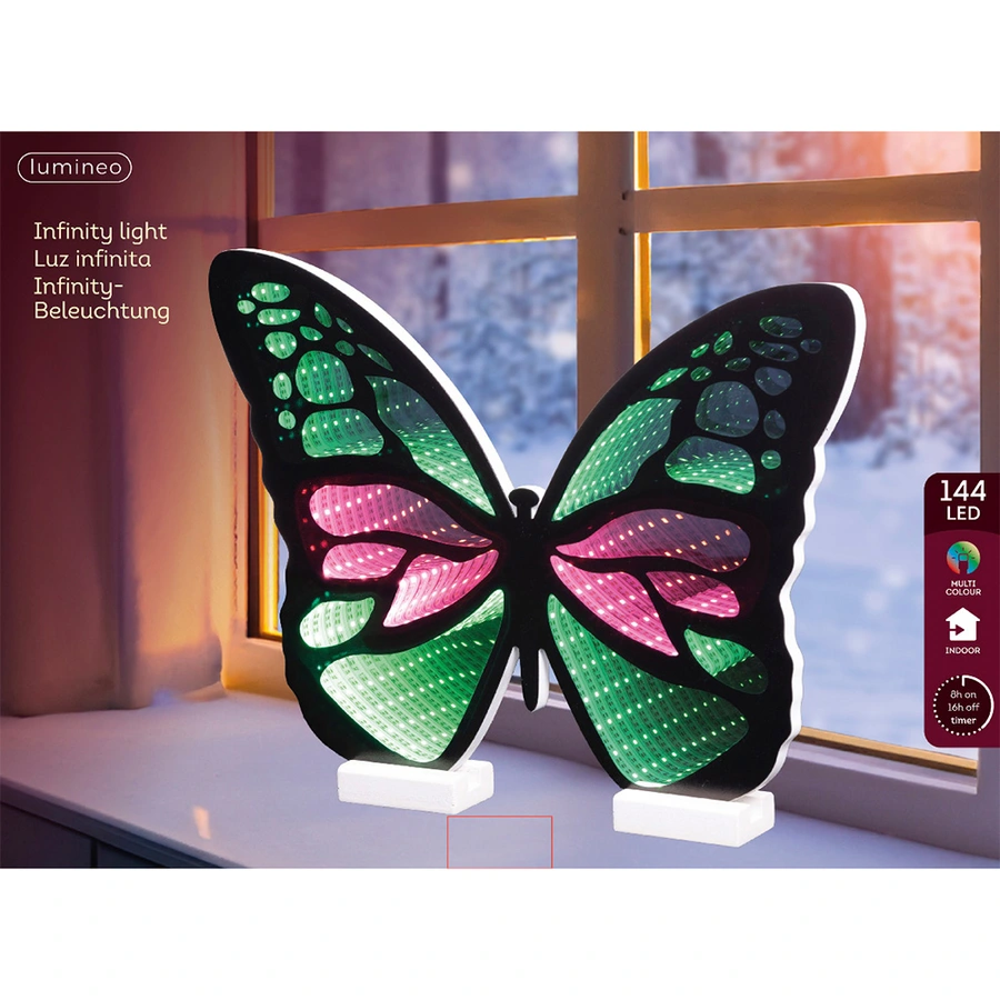 LED Infinity Lights Vlinder - 37,5x27,5 cm - afbeelding 3