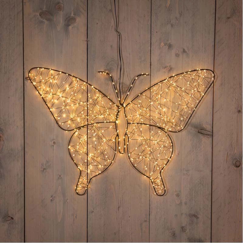 LED Vlinder Metaal Flash Classic Warm - 43 cm